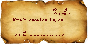 Kovácsovics Lajos névjegykártya