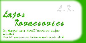 lajos kovacsovics business card